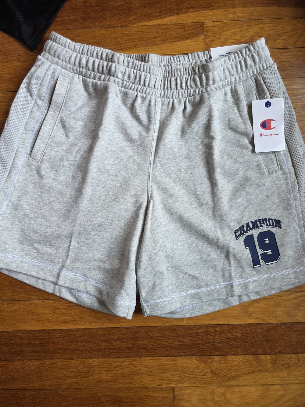 Champion Gray Women's Athletic Shorts with '19' Graphic